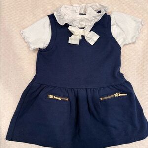 Janie and Jack White and Navy Baby Dress